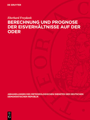 cover image of Berechnung und Prognose der Eisverhältnisse auf der Oder